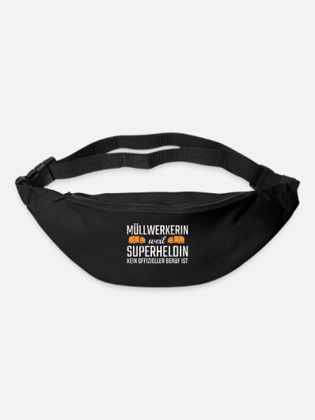 Müllwerkerin Superheldin - Gürteltasche - Schwarz