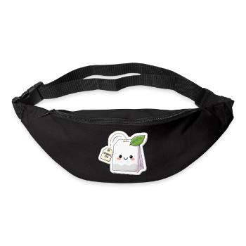 Kawaii Herbal Tea Bag Illustration - Bum bag - black - Front