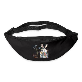Easter bunny with colorful eggs - Bum bag - black - Front