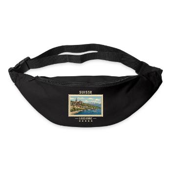 Schweiz Lausanne Vintage Reisemarke - Gürteltasche - Schwarz - Vorne