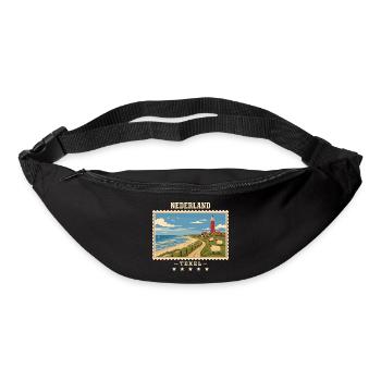 Niederlande Texel Vintage Reisemarke - Gürteltasche - Schwarz - Vorne