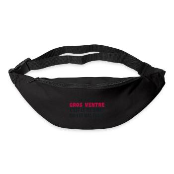 Gros ventre tee shirt | cadeau droles - Sac banane - noir - Devant