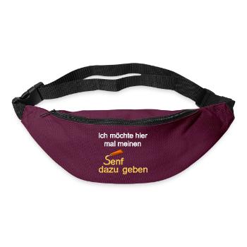 Senf dazu geben, Senf, Humor, Essen, Sauce, Gewürz - Gürteltasche - Burgunderrot - Vorne