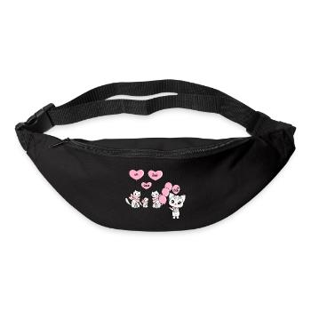 UN, DEUX, TROIS, CATS – Quatre chats avec ballons - Sac banane - noir - Devant