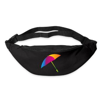Regenbogen Regenschirm - Gürteltasche - Schwarz - Vorne
