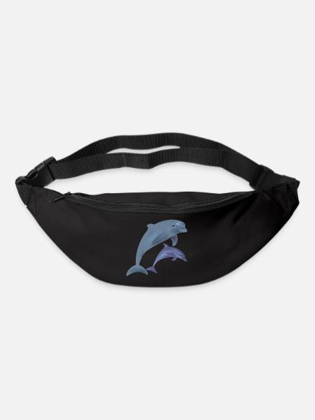 2 niedliche Delphine. Geschenkidee - Gürteltasche - Schwarz