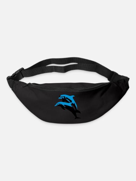 Delfin, Delfine - Dolphin - Gürteltasche - Schwarz