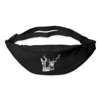 Chevreuil et Cerf - Sac banane - noir - Devant
