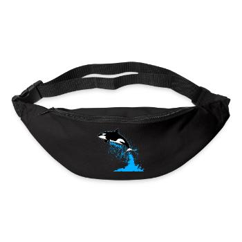 Orque, épaulard, épaulard, épaulard, mer - Sac banane - noir - Devant