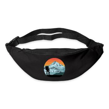 Randonneurs - montagnes - montagnes - randonneurs - vintage - Sac banane - noir - Devant