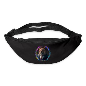 Lion en costume - Sac banane - noir - Devant