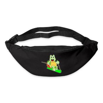 Schildkröte Skifahrer Ski - Gürteltasche - Schwarz - Vorne