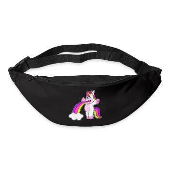 Einhorn Wolken Regenbogen - Gürteltasche - Schwarz - Vorne