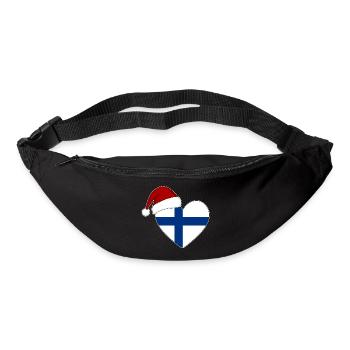 Coeur de Noël drapeau Finlande - Sac banane - noir - Devant