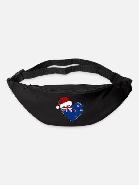 Neuseeland Flagge Weihnachtenn Herz - Gürteltasche - Schwarz