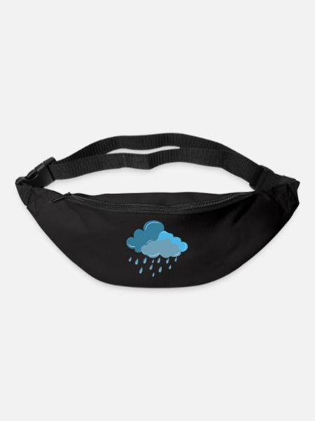 Wolke, Regen, Gewitter - Gürteltasche - Schwarz