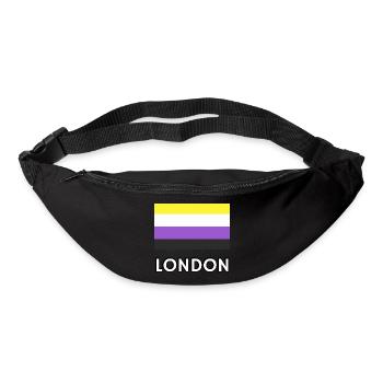 Non binary Pride Flag London - Bum bag - black - Front