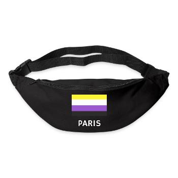 Non binary Pride Flag Paris - Bum bag - black - Front