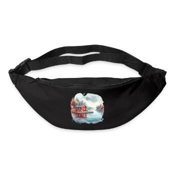 Suède maison Suède lac cadeau de vacances - Sac banane - noir - Devant