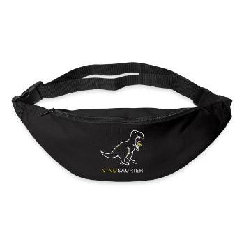 Vinosaurier mit Weinglas - Gürteltasche - Schwarz - Vorne