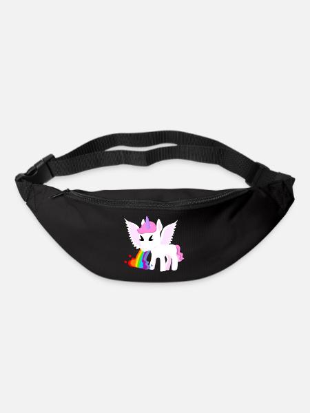 Einhorn Regenbogenspucke - Gürteltasche - Schwarz