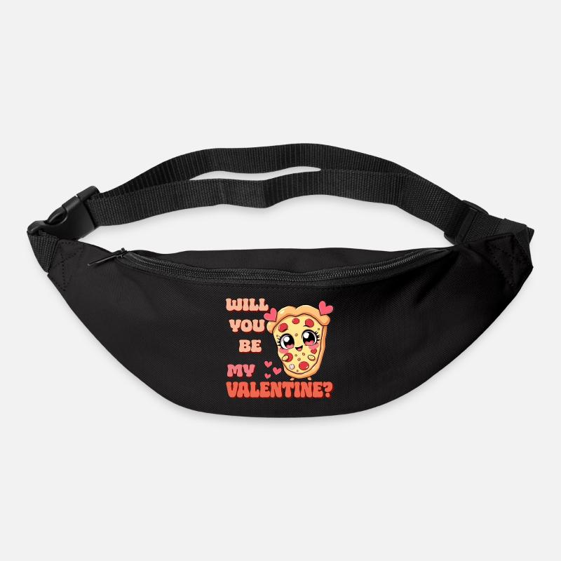 pizza - will you be my valentine - Gürteltasche - Schwarz