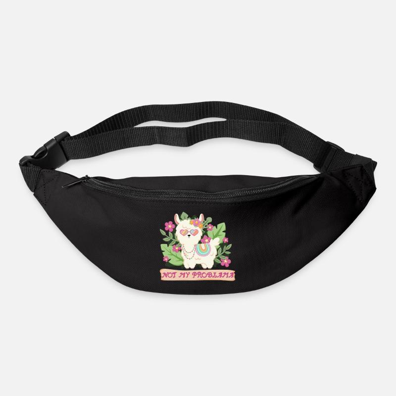 Summer Llama Alpaca - Not my problem - Bum bag - black