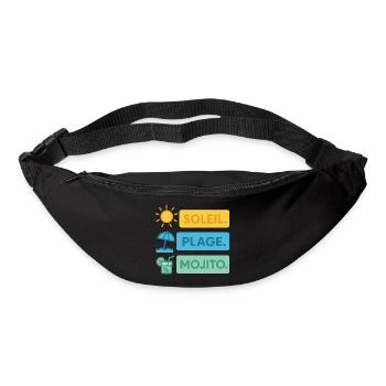 été drôle Soleil, plage, bonne humeur Outfit été - Sac banane - noir - Devant