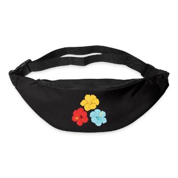 Hibiskus Trio – Knallige Farben mit Outlines - Gürteltasche - Schwarz - Vorne