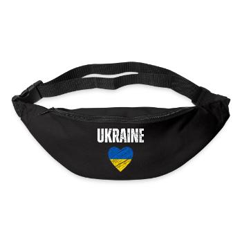 Ich liebe die Ukraine, ukrainische Flagge - Gürteltasche - Schwarz - Vorne
