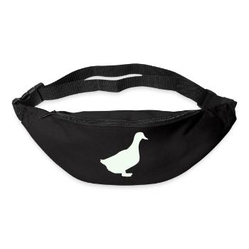 Elegante Gans Silhouette auf Vintage Hintergrund - Gürteltasche - Schwarz - Vorne