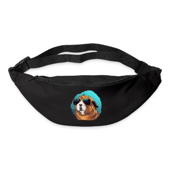 Cochon d’Inde décontracté avec lunettes de soleil - Sac banane - noir - Devant