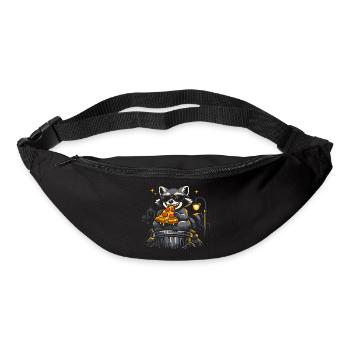 Pizza au raton laveur mignon, animaux sauvages drôles - Sac banane - noir - Devant