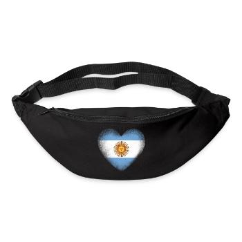 Cœur du drapeau argentin Fierté argentine Art de la fierté - Sac banane - noir - Devant
