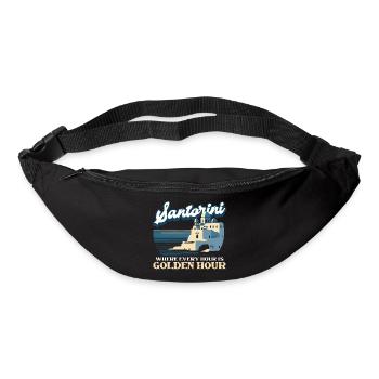 Santorin où chaque heure est l’heure dorée - Sac banane - noir - Devant