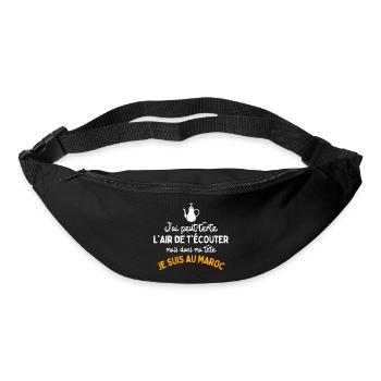 Maroc Addict | T-Shirt Humour Voyage - Sac banane - noir - Devant