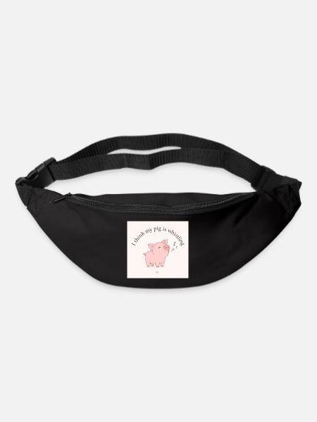 I think my pig is whistling - Gürteltasche - Schwarz