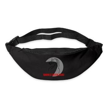 Horse in a circle with note Handle with Care - Bum bag - black - Front