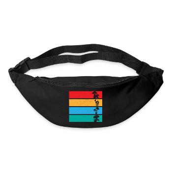 Design rétro des rayures champignons - Sac banane - noir - Devant