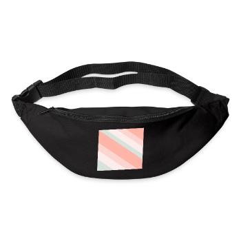 Bandes diagonales pastel Pêche menthe - Sac banane - noir - Devant
