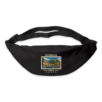 Österreich Graz Vintage Reisemarke - Gürteltasche - Schwarz - Vorne