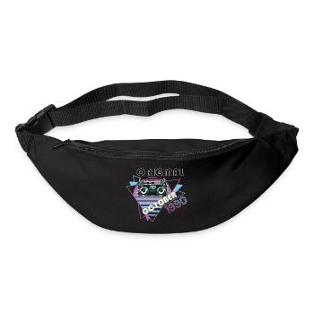 Millésime 1990 32e anniversaire cadeau cassette rétro - Sac banane - noir - Devant