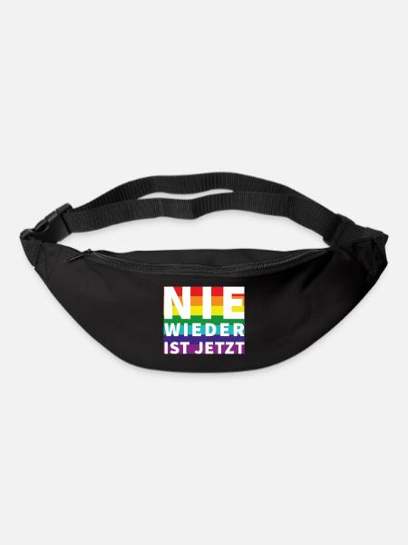 Nie wieder Schriftzug Pride Weisser Text - Gürteltasche - Schwarz
