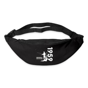 65ème Anniversaire Pêcheur Pêche 1959 Millésime 1959 - Sac banane - noir - Devant