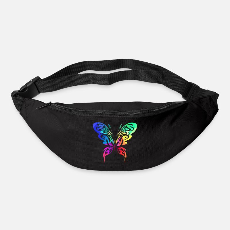 Bunter Sommervogel - Gürteltasche - Schwarz
