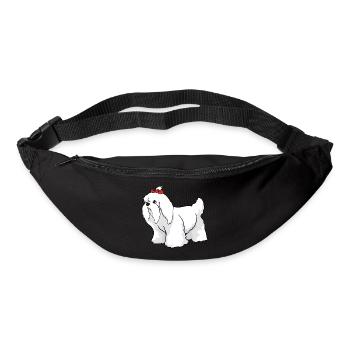 chien maltais - Sac banane - noir - Devant