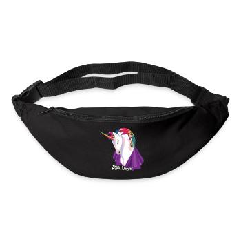 Königliches Rosa Einhorn mit Umhang - Gürteltasche - Schwarz - Vorne
