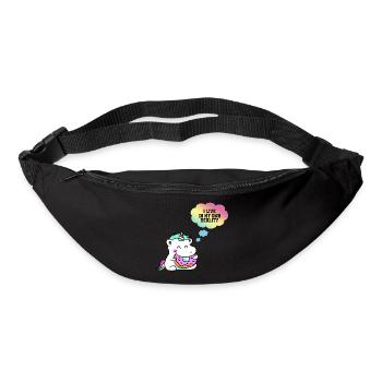 Licorne bébé donut cadeau bébé - Sac banane - noir - Devant