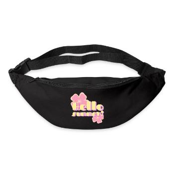 Hallo Sommer-Retro-Pastellblumen - Gürteltasche - Schwarz - Vorne