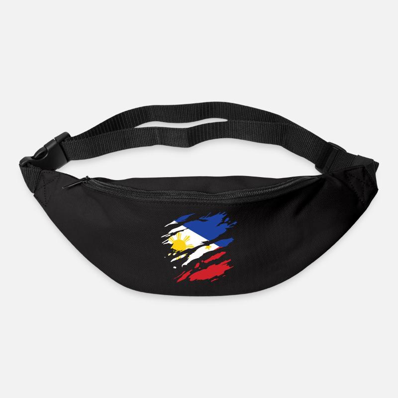 Philippines - drapeau national, rayures, fissures - Sac banane - noir